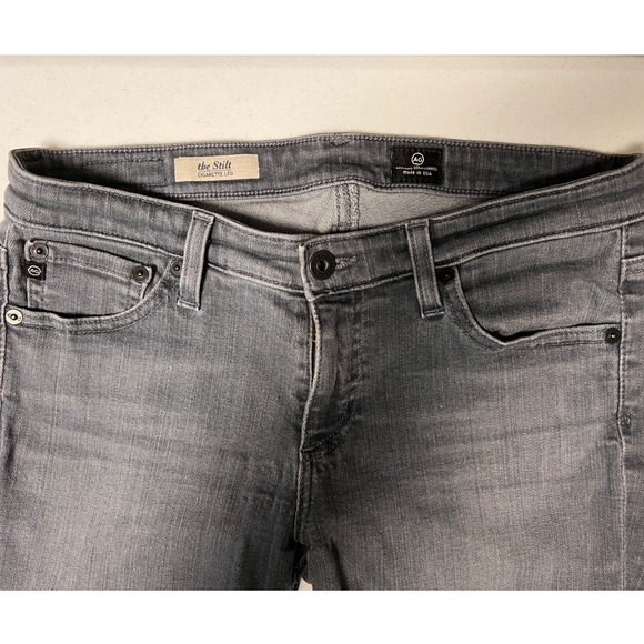 Ag Adriano Goldschmied Denim - AG Adriano Goldschmied The Stilt Cigarette Leg Jeans 28R Grey Made in USA